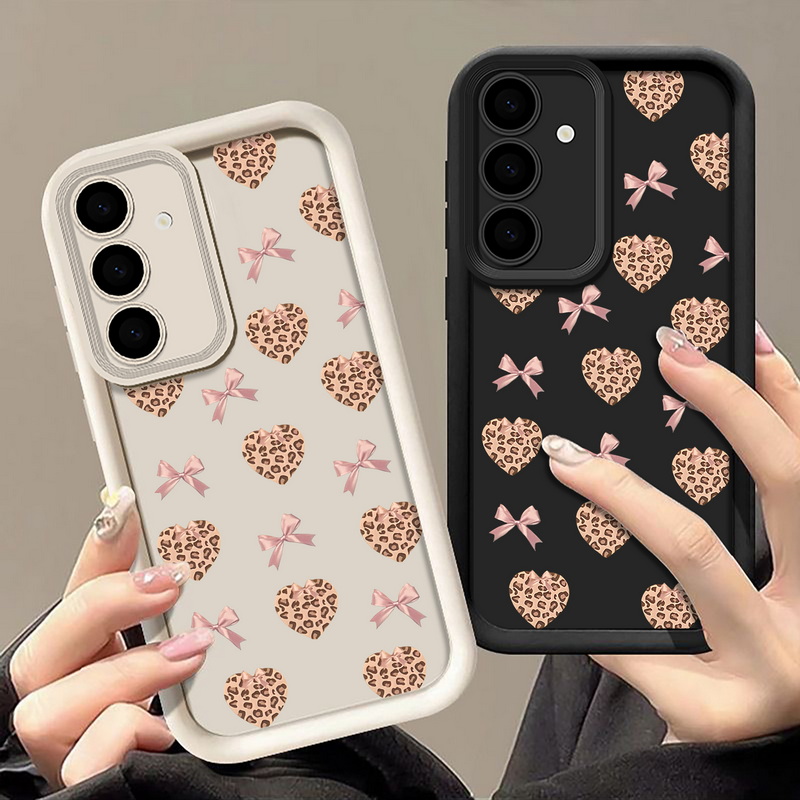 Phone Cases Galaxy A17 - Retro Leopard Print Bow Phone Case