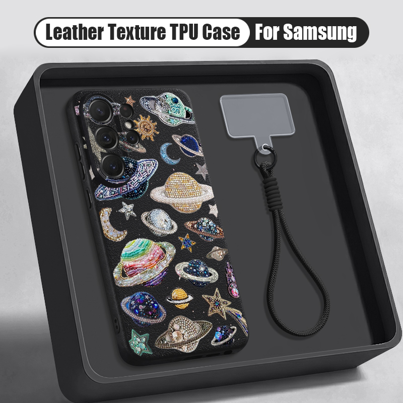 Phone Cases Motorola Edge 2025 - Planet Pattern Lanyard Phone Case For