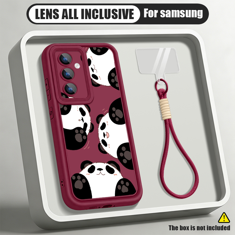 Phone Cases Galaxy A17 - Cartoon Panda Pattern Lanyard Phone Case