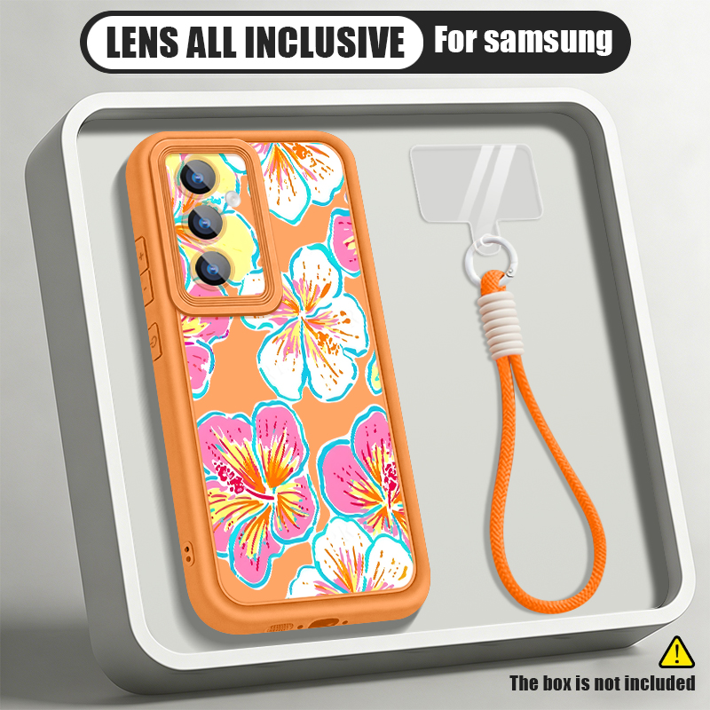 Phone Cases Galaxy A17 - Flower Pattern Lanyard Phone Case For