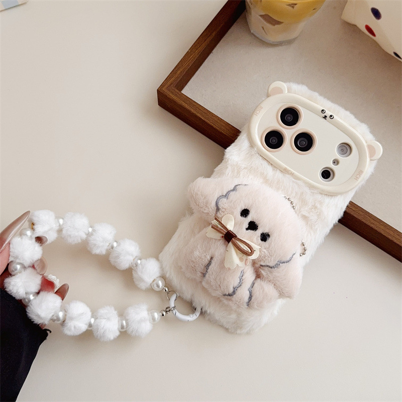 3D Cartoon Bowknot Puppy Warm  - đánh giá và giá Phone Cases Iphone 16 Pro Max