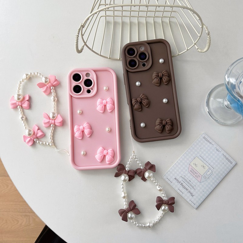 Bow Pearl Chain Rope Phone Cas - đánh giá và giá Phone Cases Motorola Edge 2025