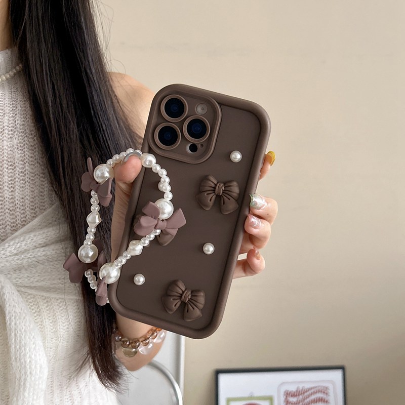 Bow Pearl Chain Rope Phone Cas - đánh giá và giá Phone Cases Motorola Edge 2025