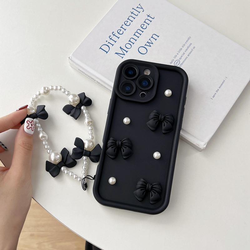 Bow Pearl Chain Rope Phone Cas - đánh giá và giá Phone Cases Motorola Edge 2025