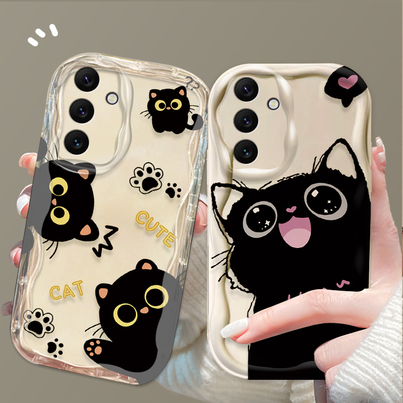 Cute Big Eyes Black Cat Case f - đánh giá và giá Phone Cases Samsung A14