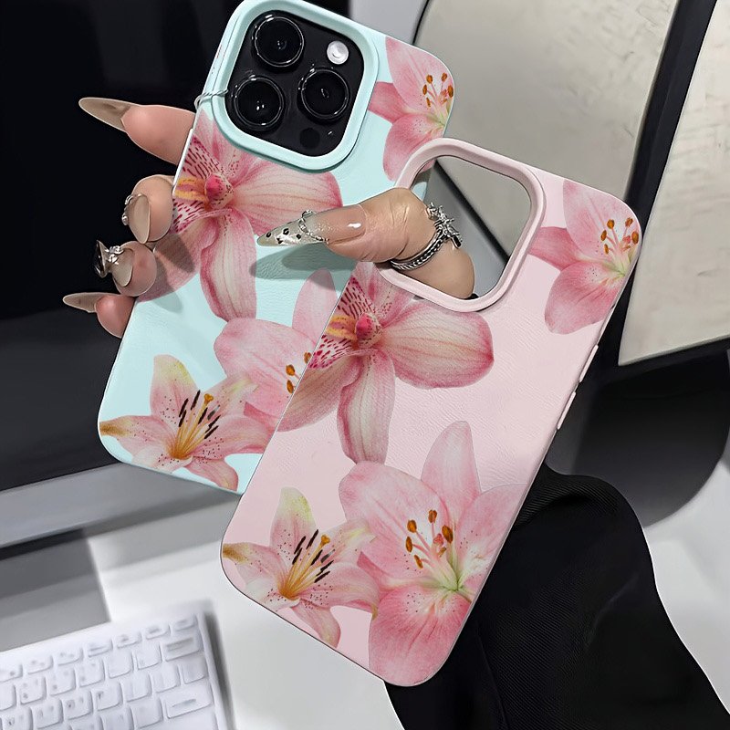 Pink Lily Lychee Texture Phone - đánh giá và giá Phone Cases For Samsung Galaxy